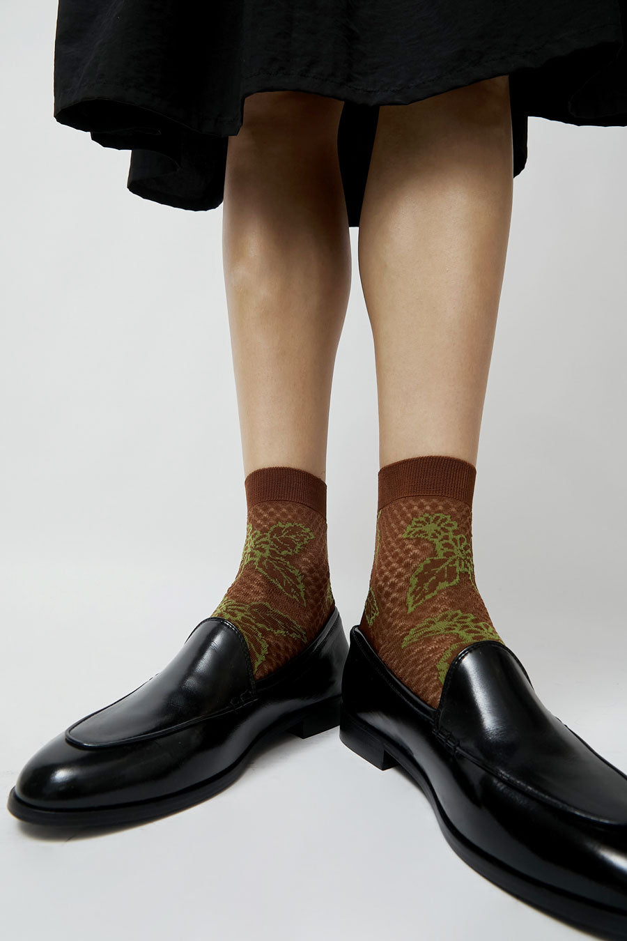 Maria La Rosa Floral Ankle Socks in Bruciato