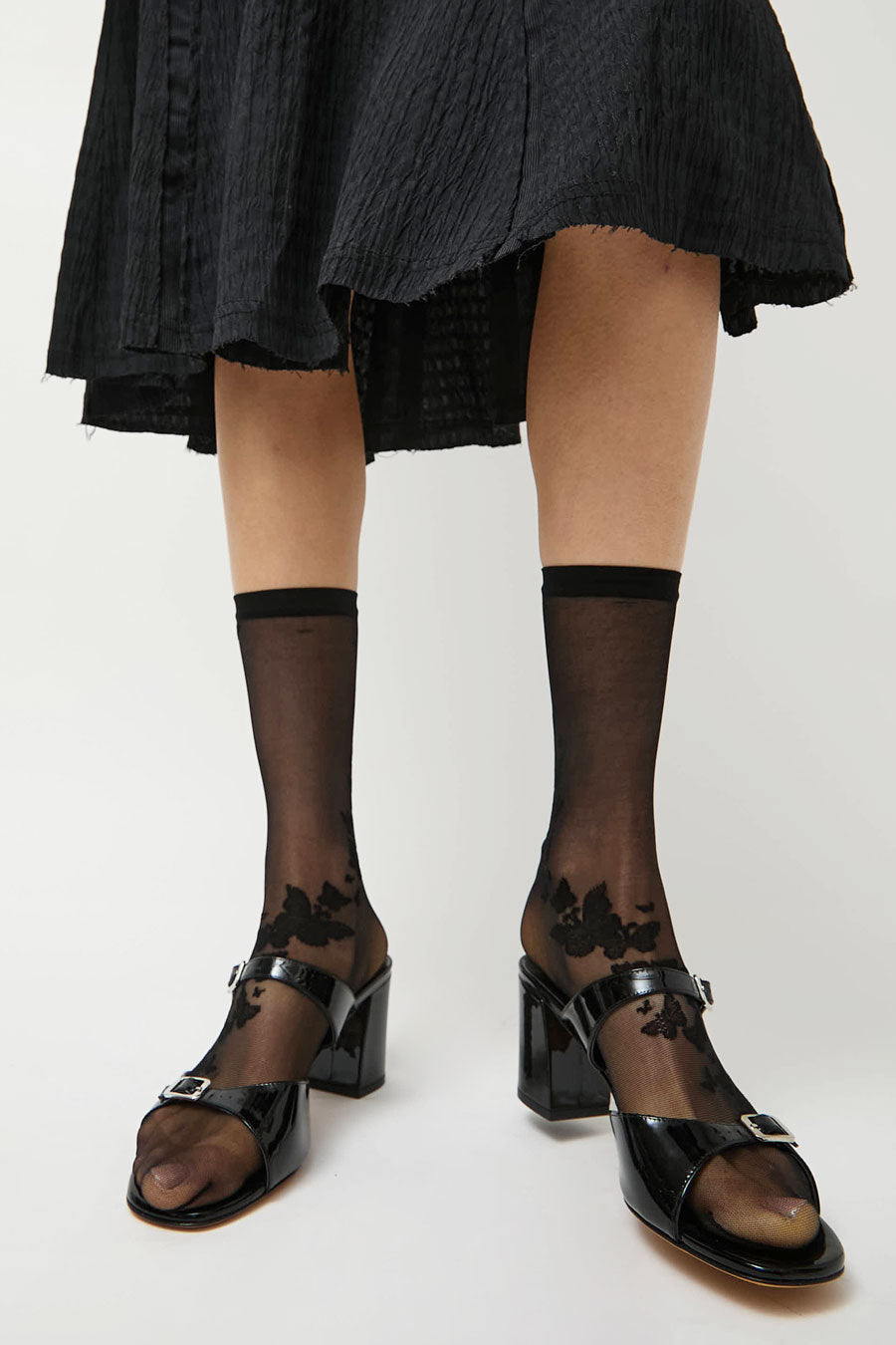 Maria La Rosa Garden Socks in Black