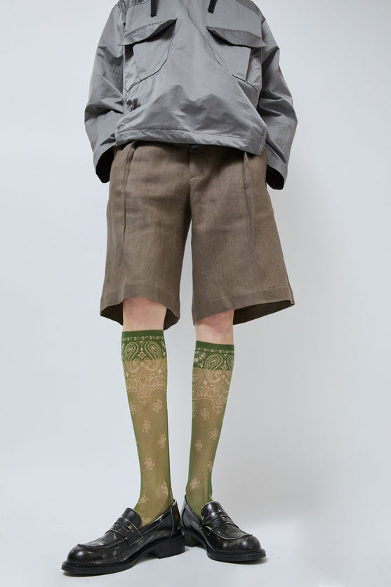 Maria La Rosa Knee High Bandana Socks in Green