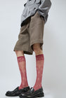 Maria La Rosa Knee High Bandana Socks in Red