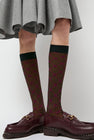 Maria La Rosa Knee High Clover Patterned Socks in Cipresso