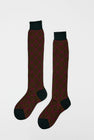 Maria La Rosa Knee High Clover Patterned Socks in Cipresso