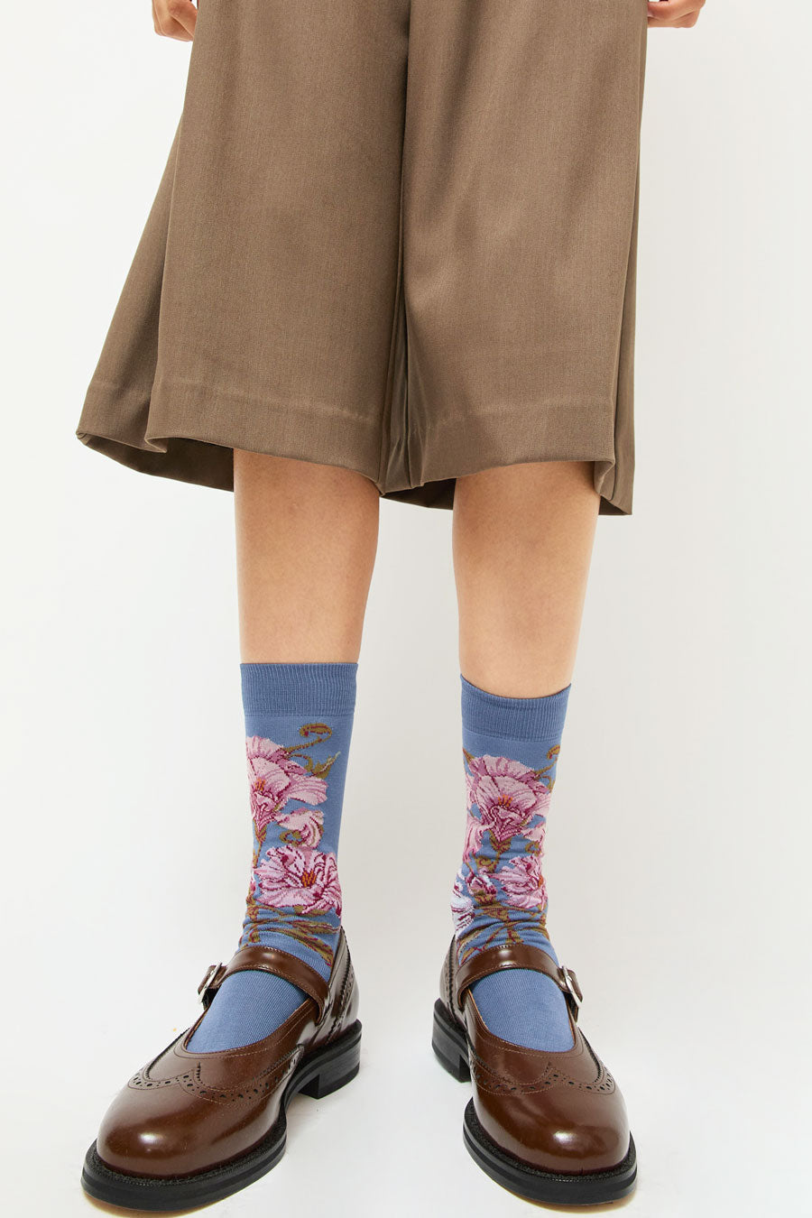 Maria La Rosa Lotus Flower Socks in Acciaio