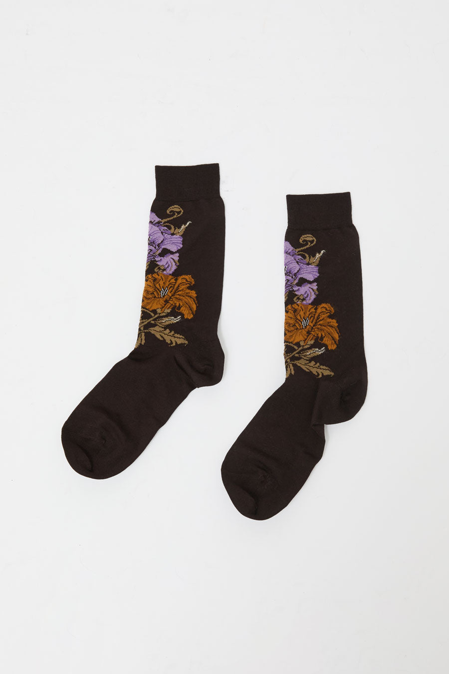 Maria La Rosa Lotus Flower Socks in Dark Brown