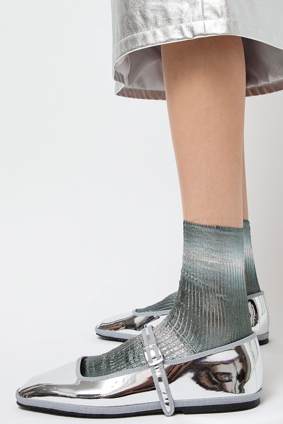 Maria La Rosa Luce Laminated Socks in Grey