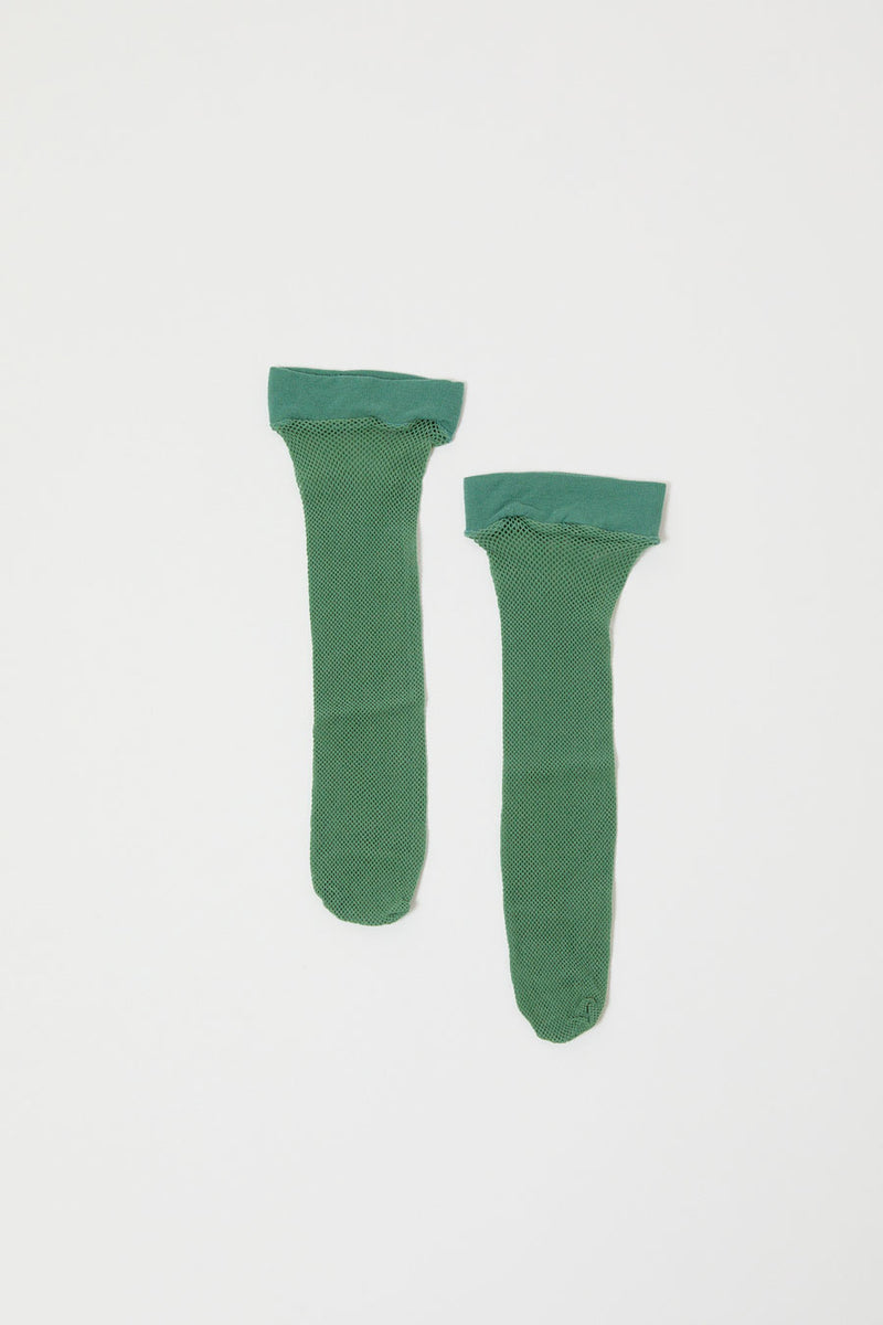 Maria La Rosa Net Ankle Socks in Jade