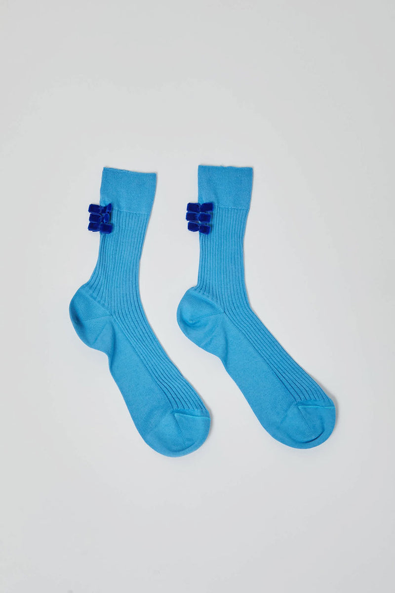 Maria La Rosa Poetry Socks in Blu Reale