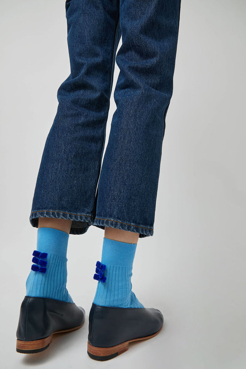 Maria La Rosa Poetry Socks in Blu Reale