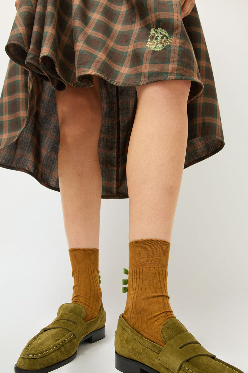 Maria La Rosa Poetry Socks in Ochre