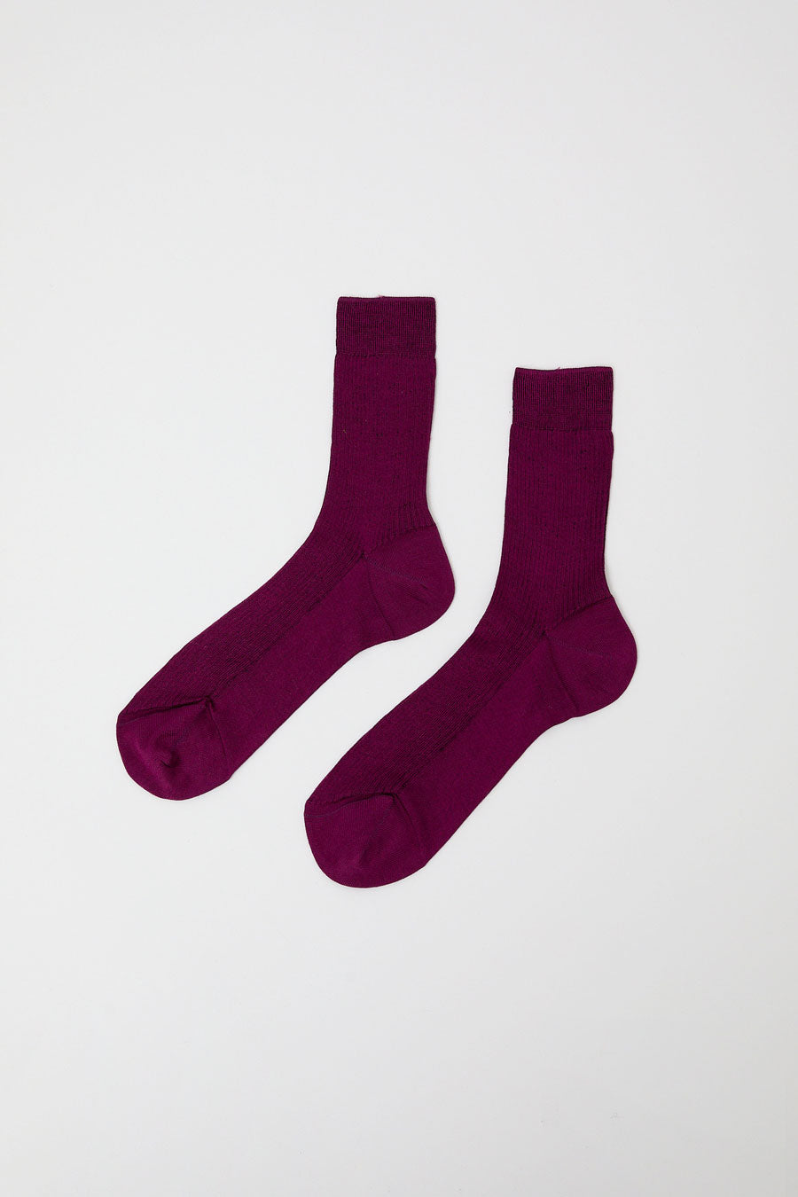 Maria La Rosa Ribbed Ankle Socks in Susina