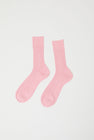 Maria La Rosa Ribbed Mid Calf Bio Cotton Socks in Baby Pink