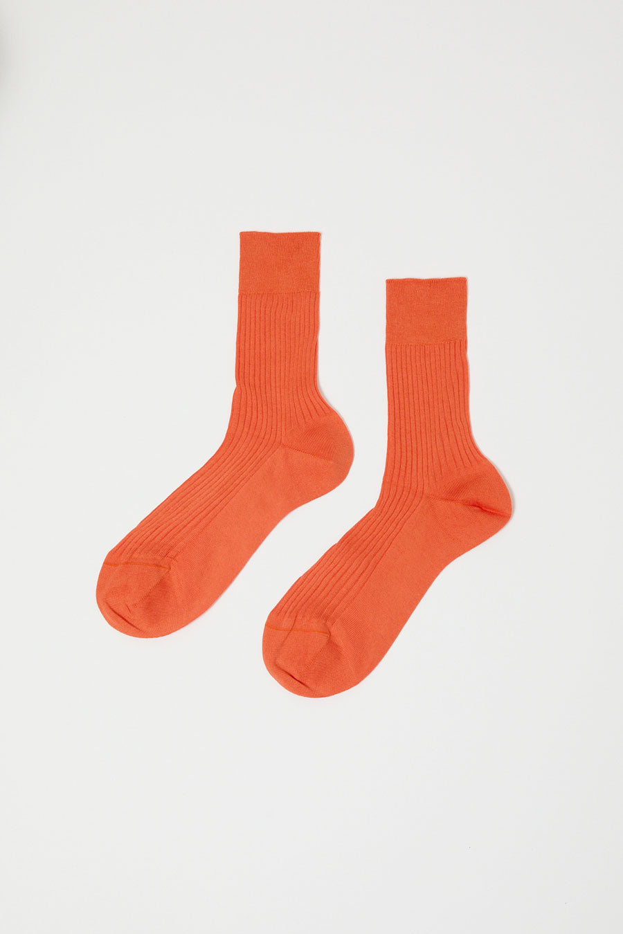 Maria La Rosa Ribbed Mid Calf Bio Cotton Socks in Bright Red