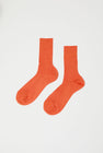 Maria La Rosa Ribbed Mid Calf Bio Cotton Socks in Bright Red