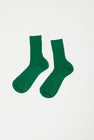 Maria La Rosa Ribbed Mid Calf Bio Cotton Socks in Clover Green