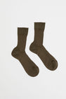 Maria La Rosa Ribbed Mid Calf Bio Cotton Socks in Military