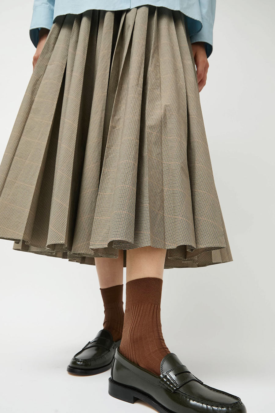 Maria La Rosa Ribbed Mid Calf Bio Cotton Socks in Nocciola