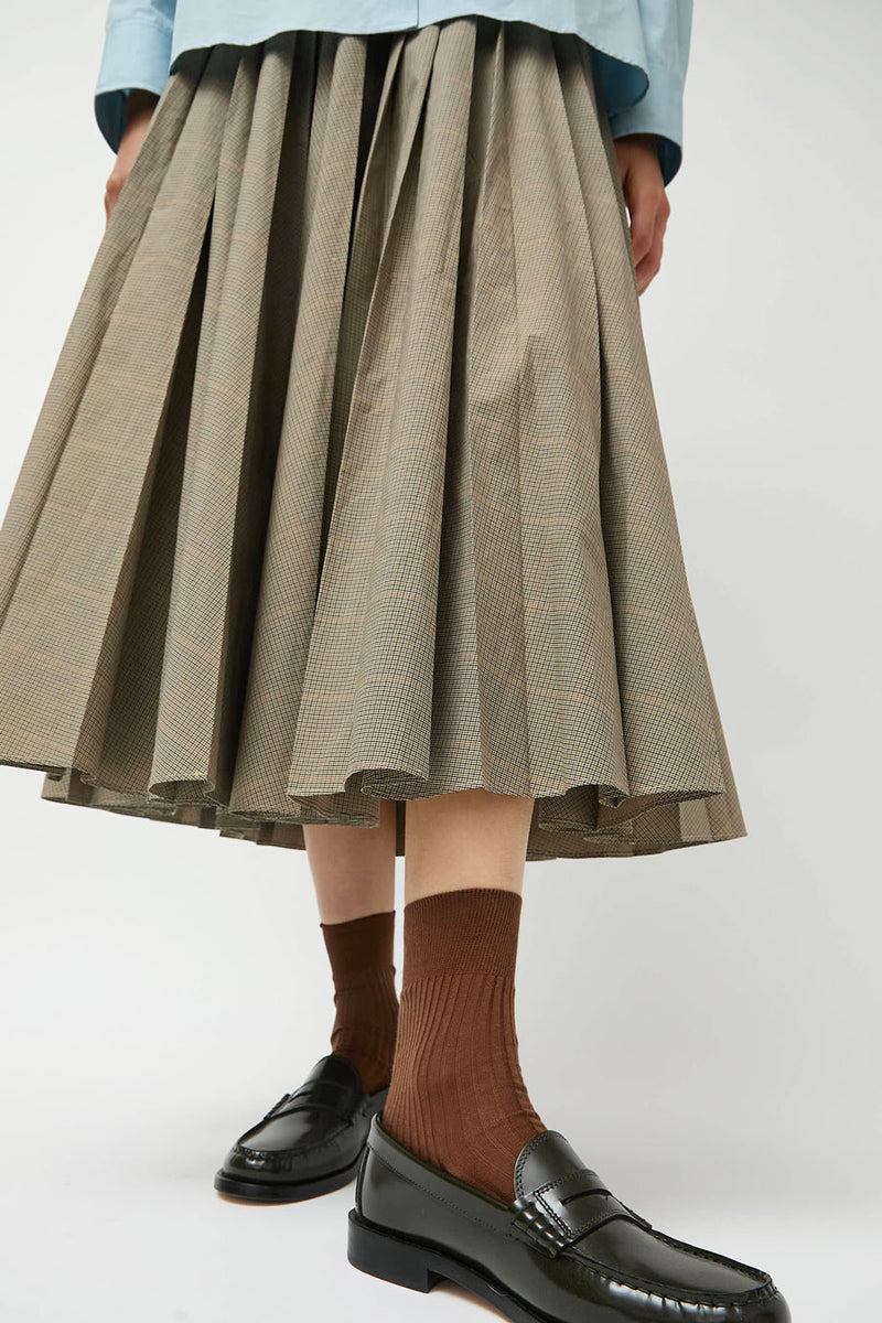 Maria La Rosa Ribbed Mid Calf Bio Cotton Socks in Nocciola