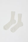 Maria La Rosa Ribbed Mid Calf Bio Cotton Socks in Off White