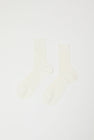 Maria La Rosa Ribbed Mid Calf Bio Cotton Socks in Off White