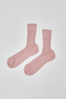 Maria La Rosa Ribbed Mid Calf Bio Cotton Socks in Pale Pink