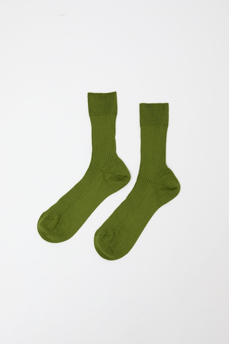 Maria La Rosa Ribbed Mid Calf Bio Cotton Socks in Pisello