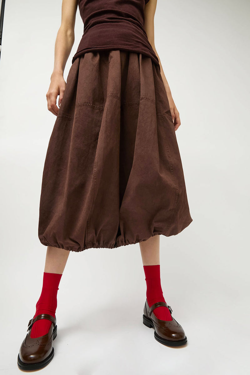 Maria La Rosa Ribbed Mid Calf Bio Cotton Socks in Red