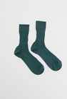 Maria La Rosa Ribbed Mid Calf Bio Cotton Socks in Rosemary