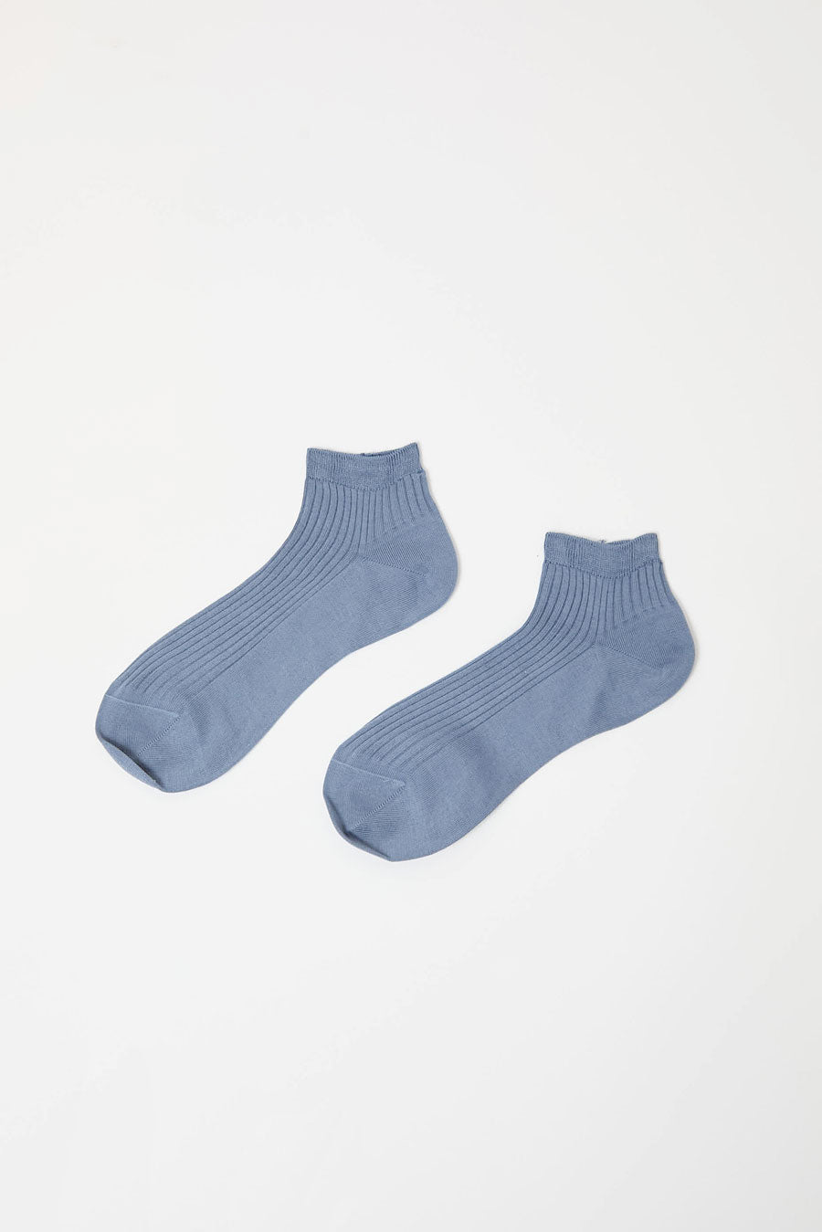 Maria La Rosa Ribbed Short Bio Cotton Socks  in Acciaio