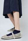 Maria La Rosa Ribbed Short Bio Cotton Socks in Navy