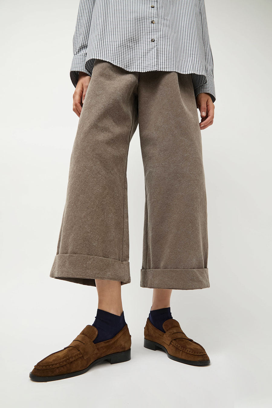 Maria La Rosa Ribbed Short Bio Cotton Socks in Navy