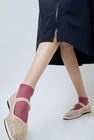 Maria La Rosa Ribbed Short Bio Cotton Socks in Rose