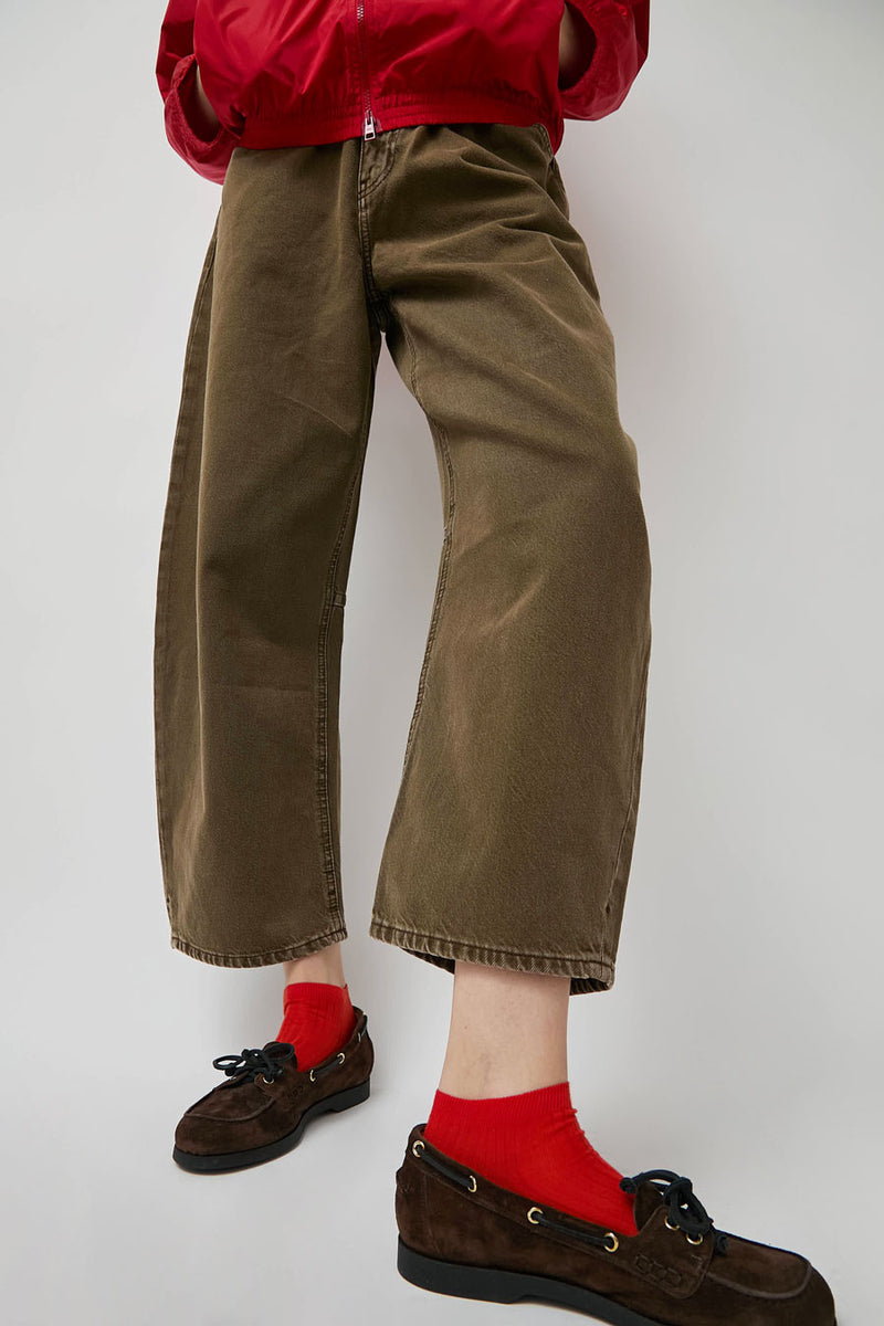 Maria La Rosa Ribbed Short Bio Cotton Socks in Rust
