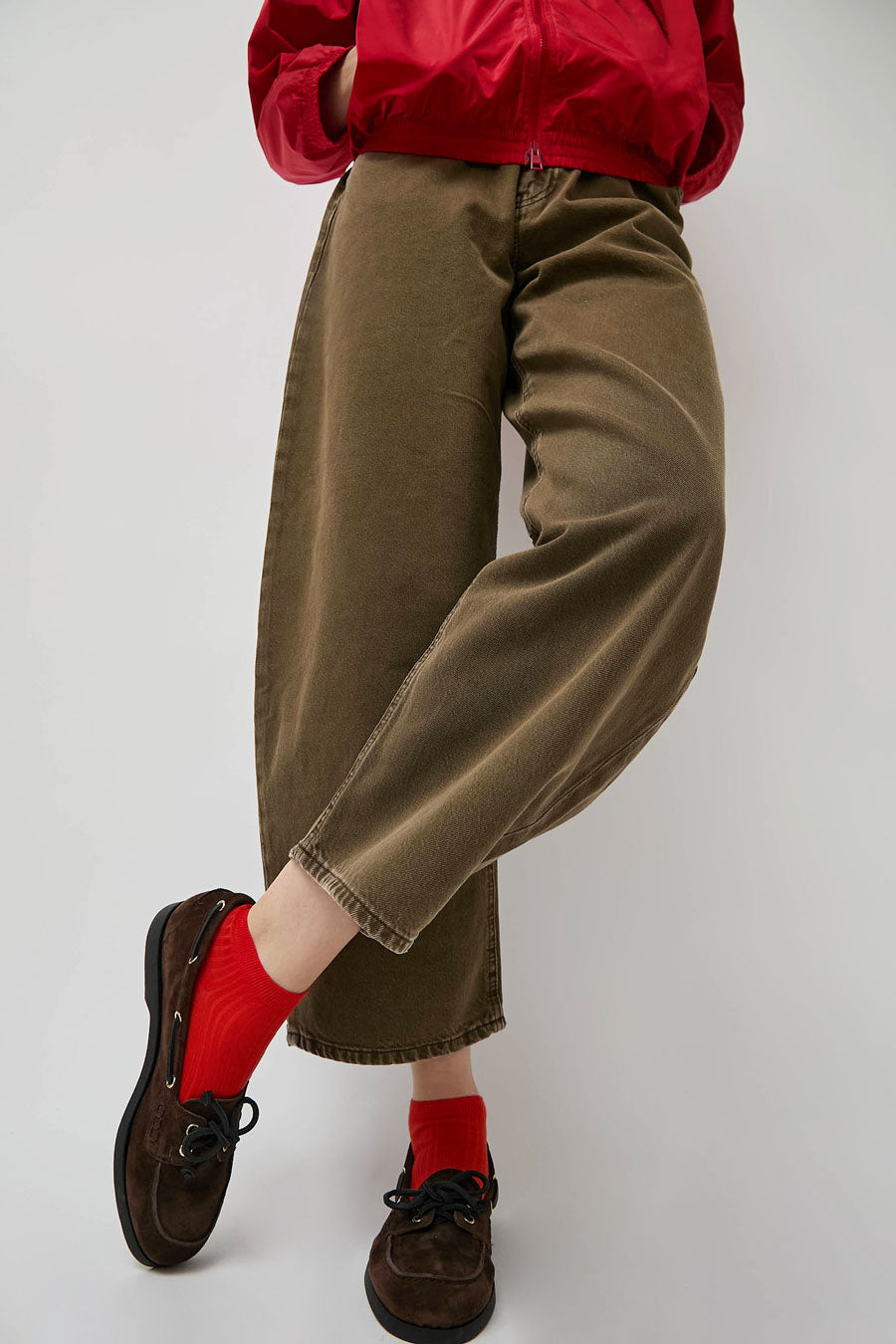 Maria La Rosa Ribbed Short Bio Cotton Socks in Rust