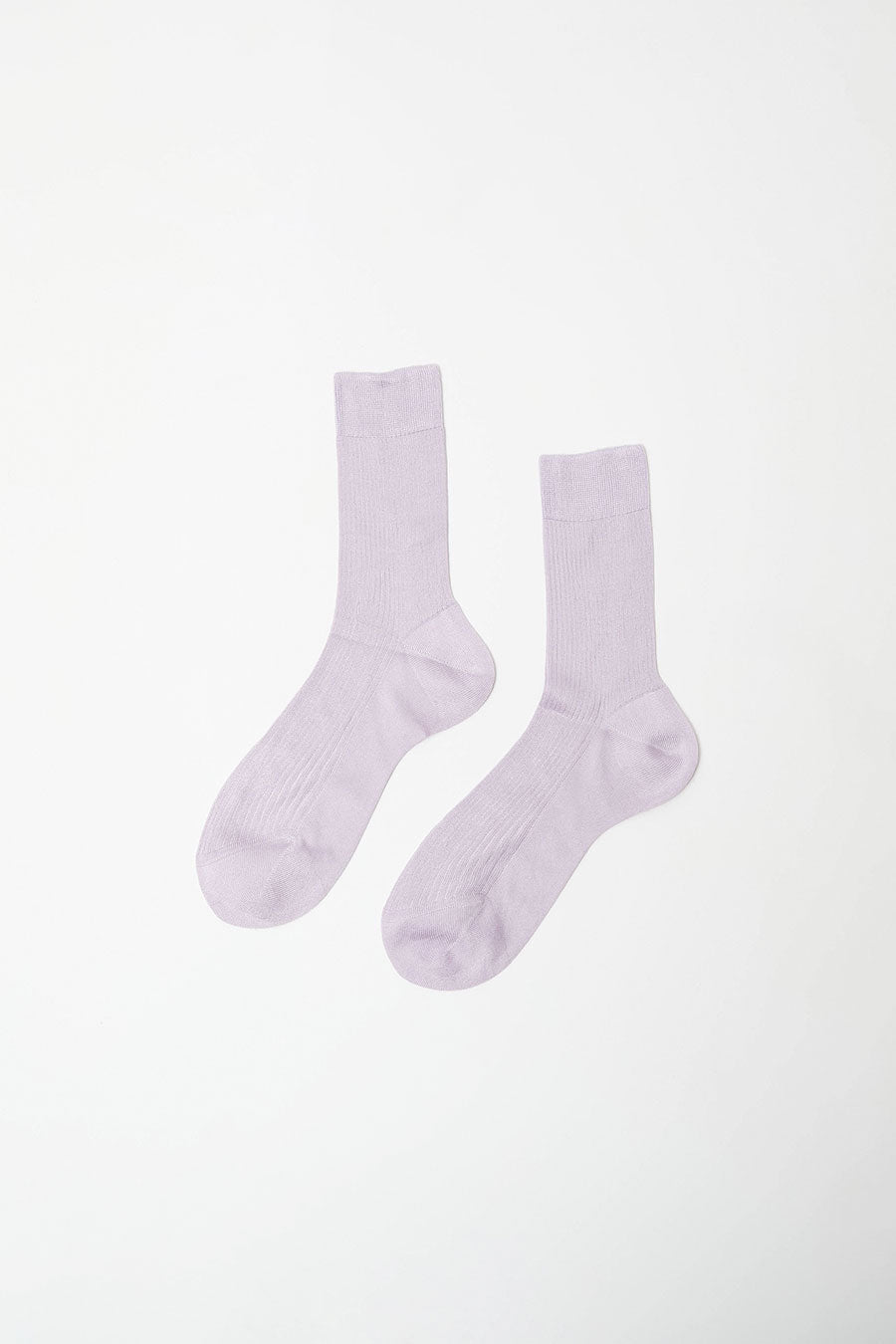 Maria La Rosa Silk Ribbed Ankle Socks in Glicine