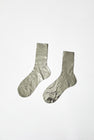 Maria La Rosa Silk Ribbed Laminated Ankle Socks in Grey