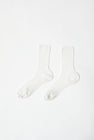 Maria La Rosa Silk Ribbed Ankle Socks in Bianco Ottico