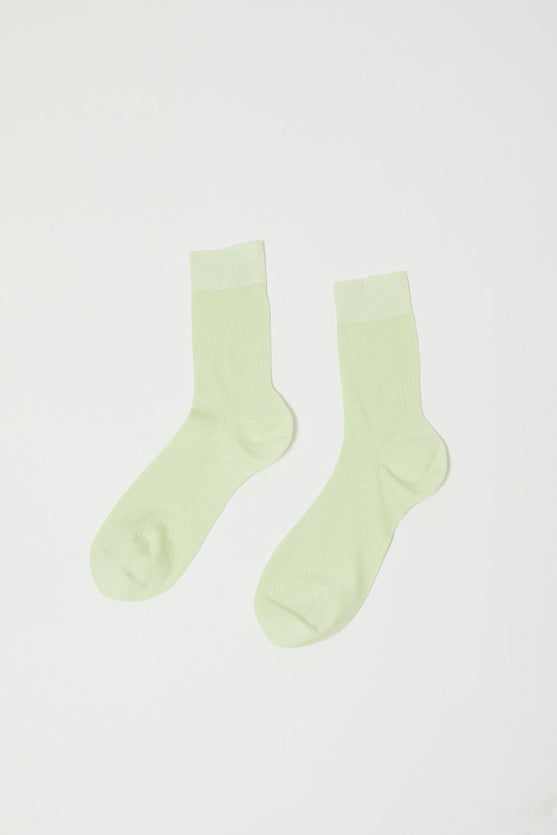 Maria La Rosa Silk Ribbed Ankle Socks in Baccello