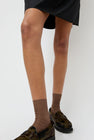 Maria La Rosa Silk Ribbed Ankle Socks in Cocco