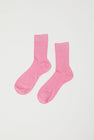 Maria La Rosa Silk Ribbed Ankle Socks in Ortensia