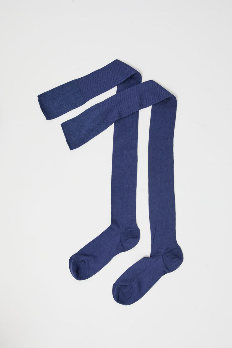 Maria La Rosa Silk Ribbed Over The Knee Socks in Ichiostro