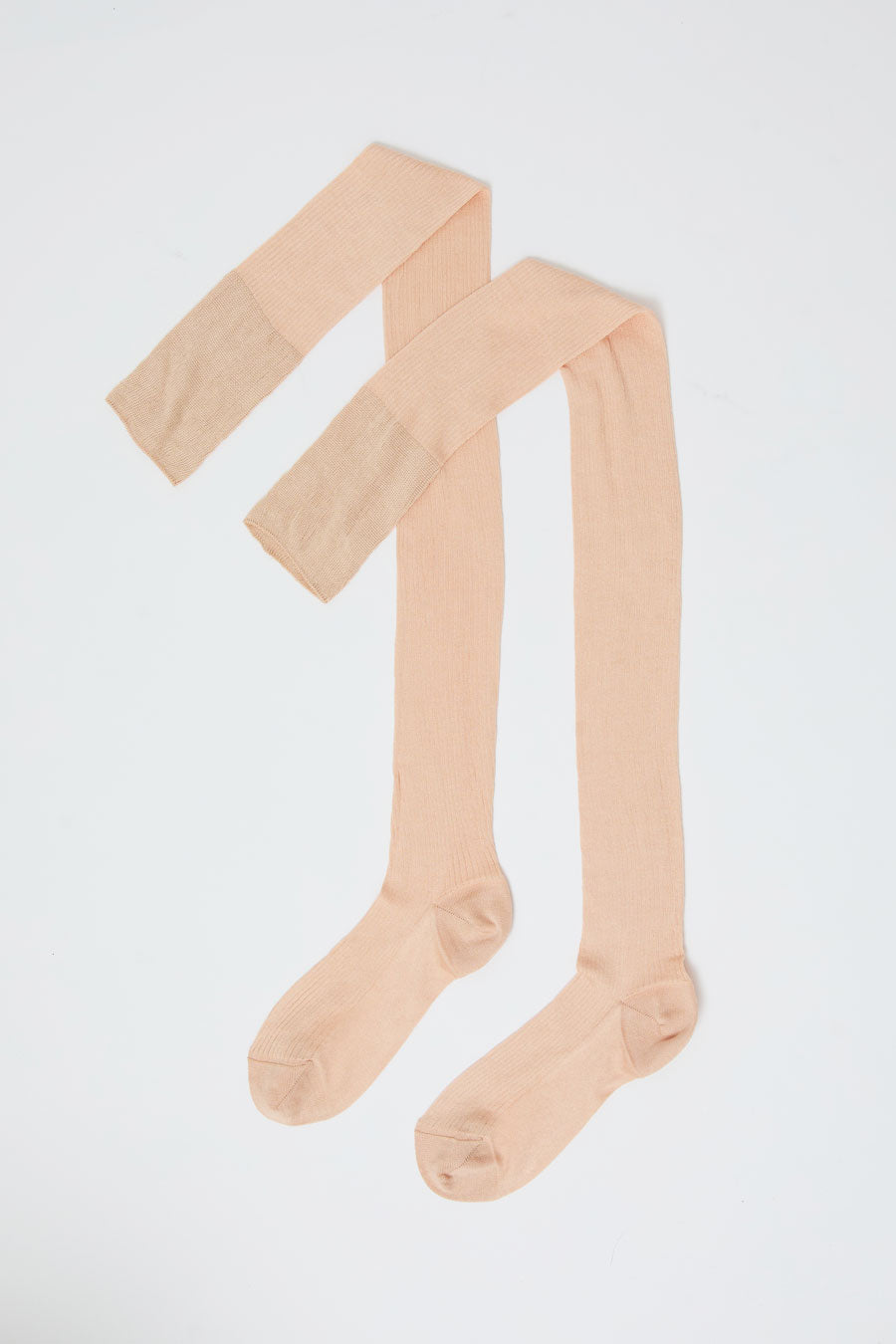 Maria La Rosa Silk Ribbed Over The Knee Socks in Miele