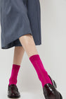 Maria La Rosa Stitch Stripe Socks in Magenta