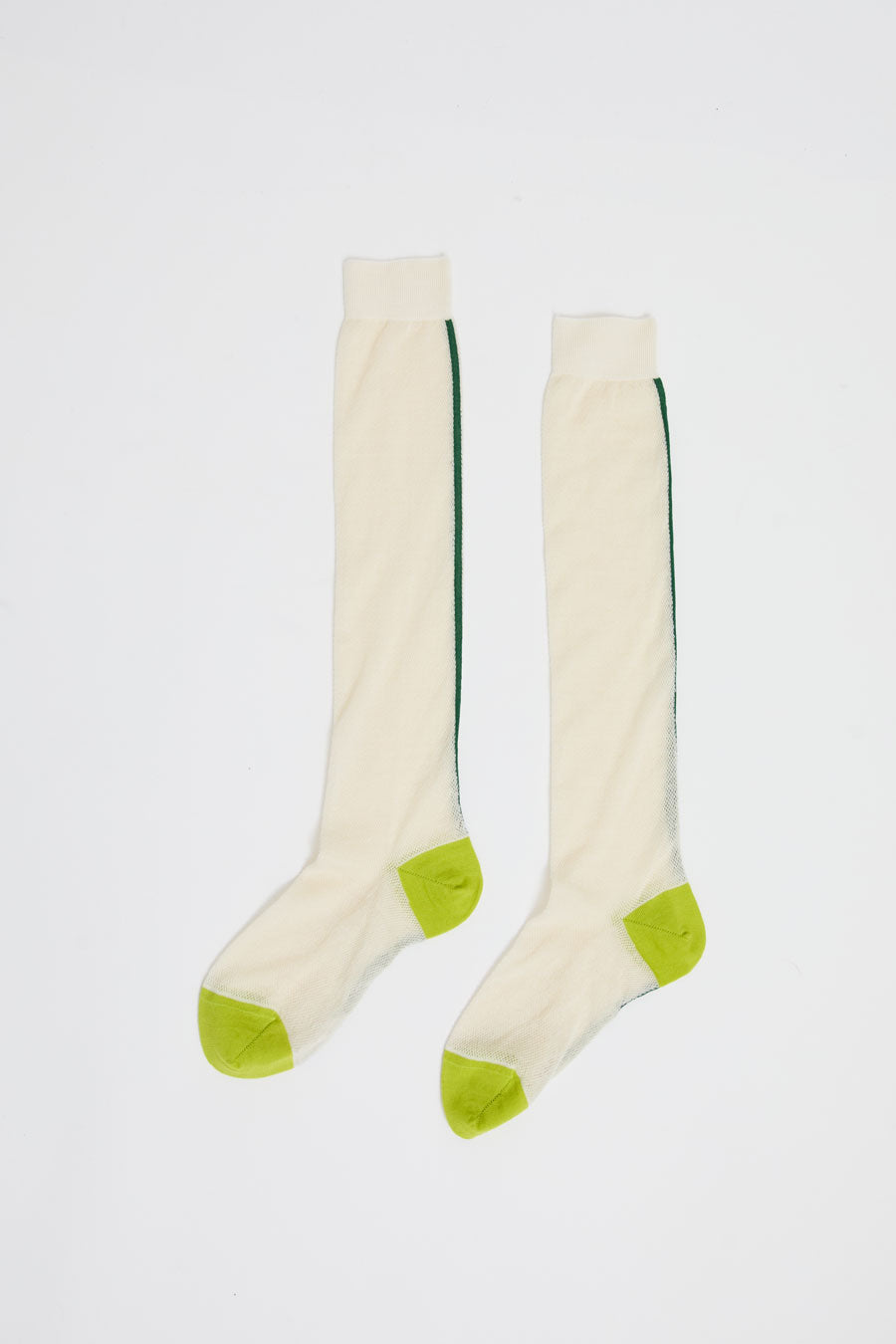 Maria La Rosa Tall Tricolor Socks in Off White