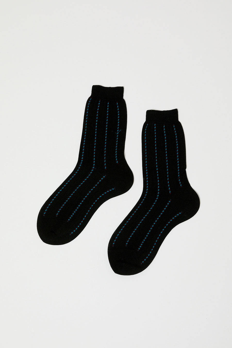 Maria La Rosa Twist Stripe Socks in Black