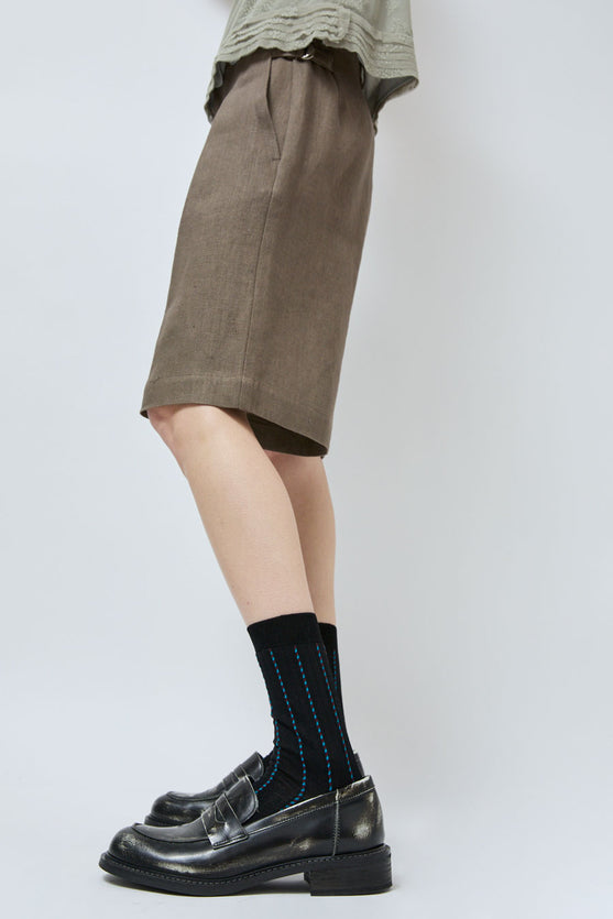 Maria La Rosa Twist Stripe Socks in Black