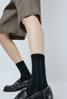 Maria La Rosa Twist Stripe Socks in Black