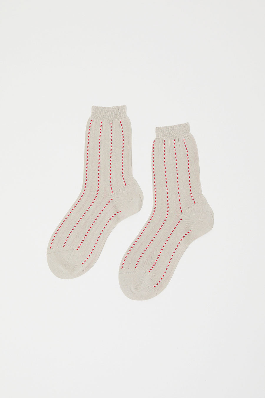 Maria La Rosa Twist Stripe Socks in Natural