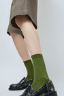 Maria La Rosa Twist Stripe Socks in Pisello