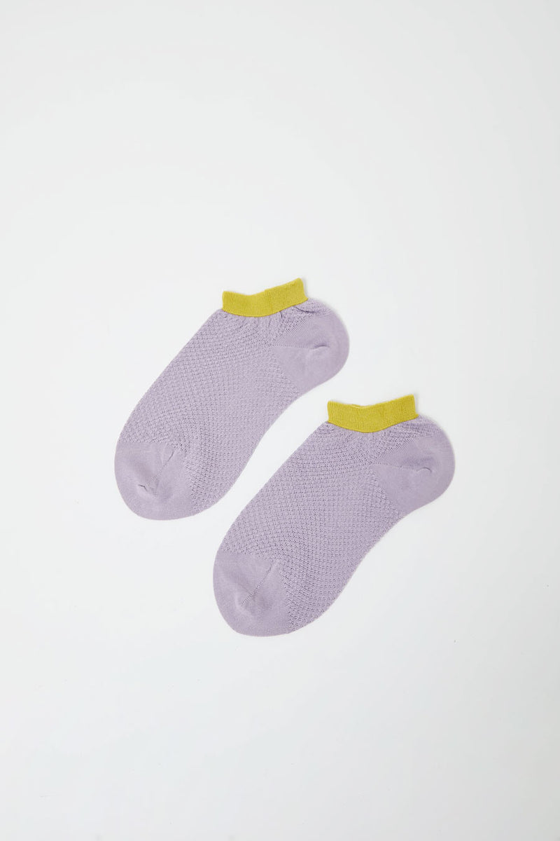 Maria La Rosa Two Tone Ankle Socks in Glicine