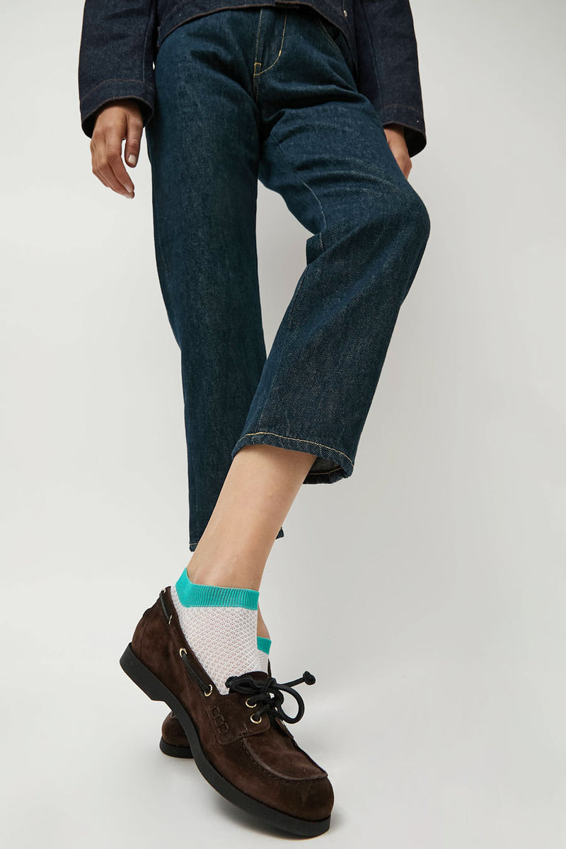 Maria La Rosa Two Tone Ankle Socks in White